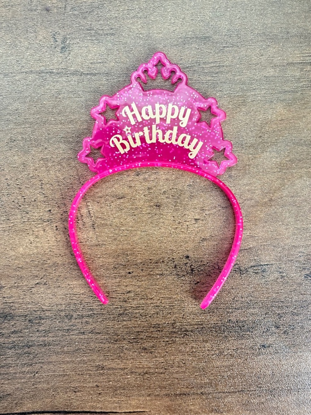 American Girl Birthday Doll Crown 18 inch Pink Gold Stars Glitter Party Headband
